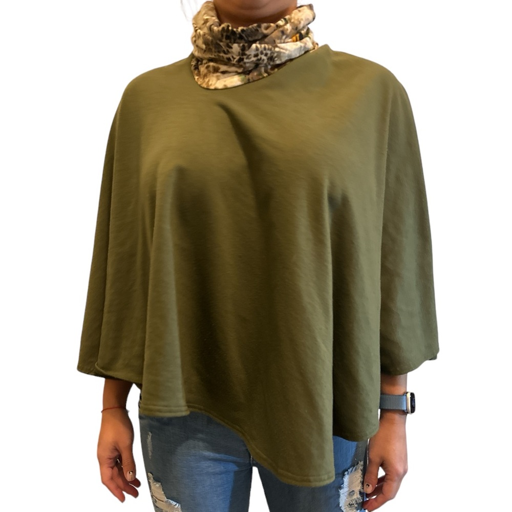 Poncho olive Color - Picture 2 of 3
